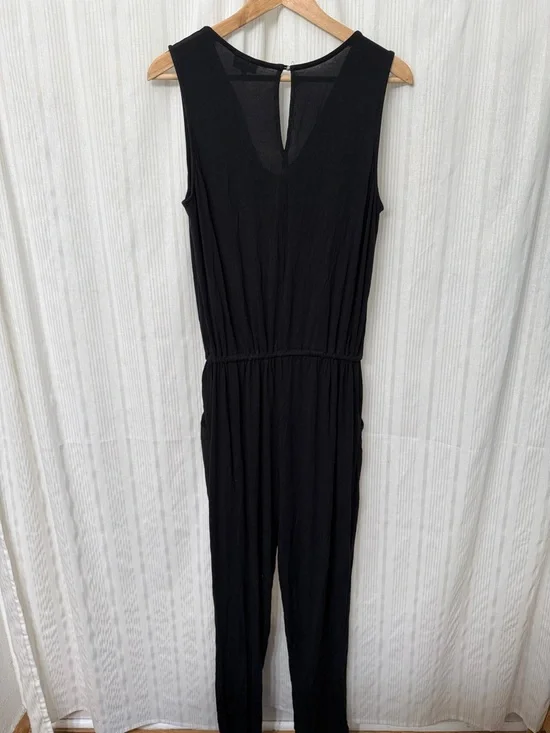 Mossimo Black Drape Neck Jumpsuit with Pockets - Picture 2 of 7